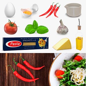 3D Italian Pasta Ingredients Collection