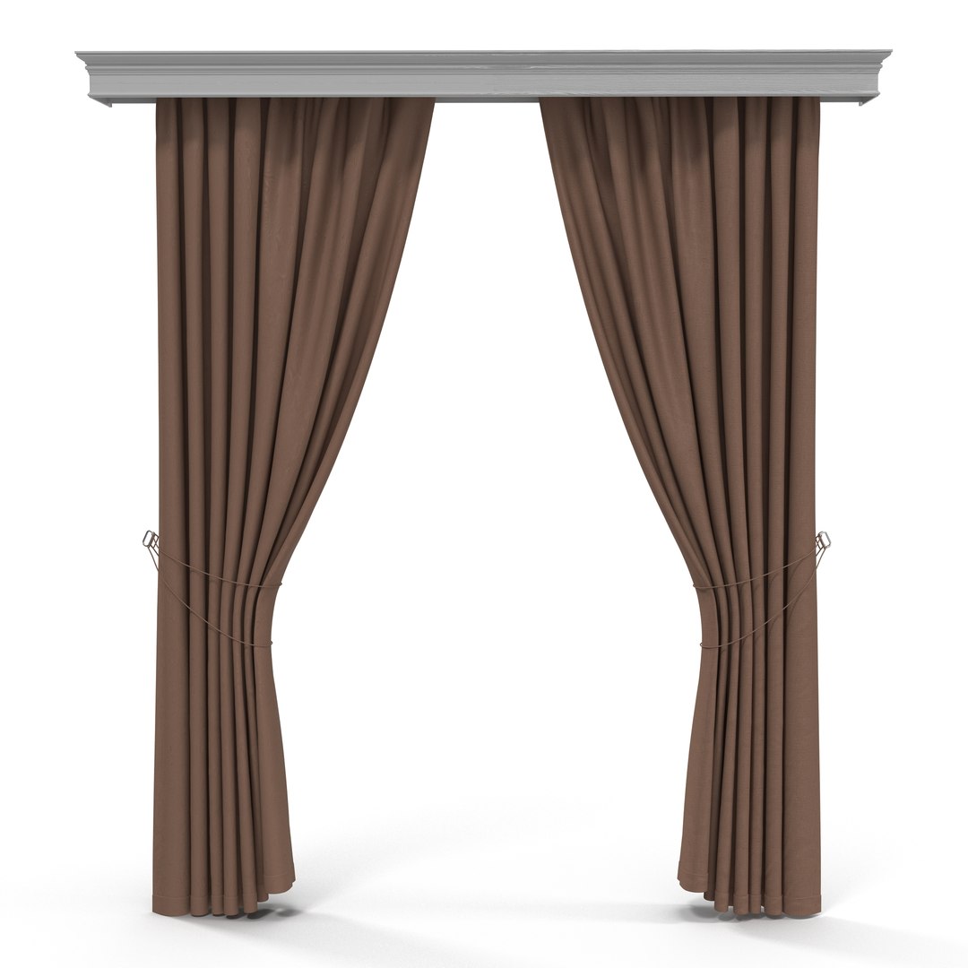 Curtain 7 Brown 3D Model 3D model preview