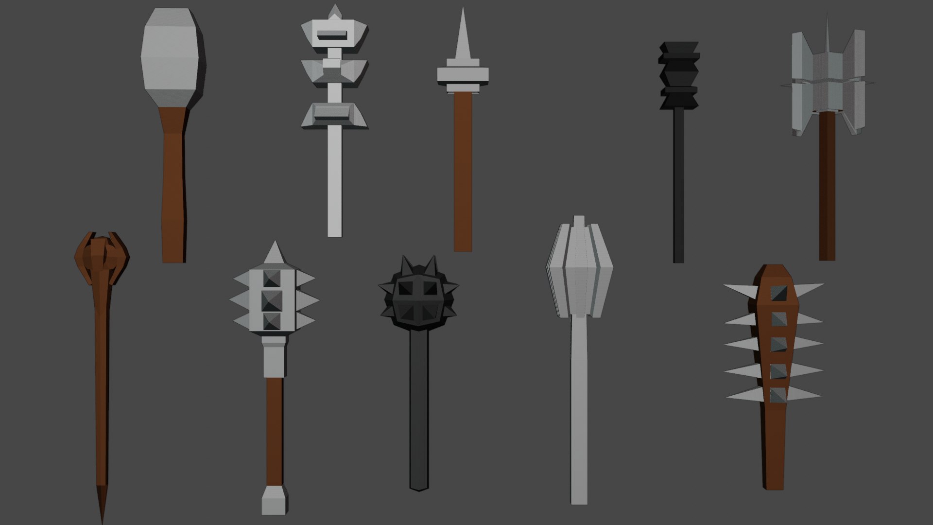 100 Low Poly Weapon Melee Pack 3D - TurboSquid 1924791