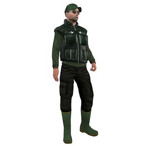 3d rigged fisherman