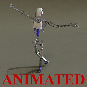 3d model robot rigged animation