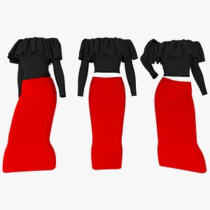 Skirt with blouse