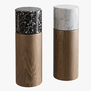 Walnut Marble Grinder Set