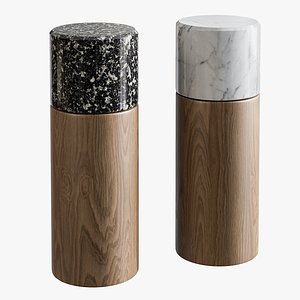 Walnut Marble Grinder Set