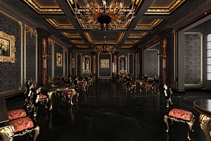 Classic Restaurant Interior Design Black