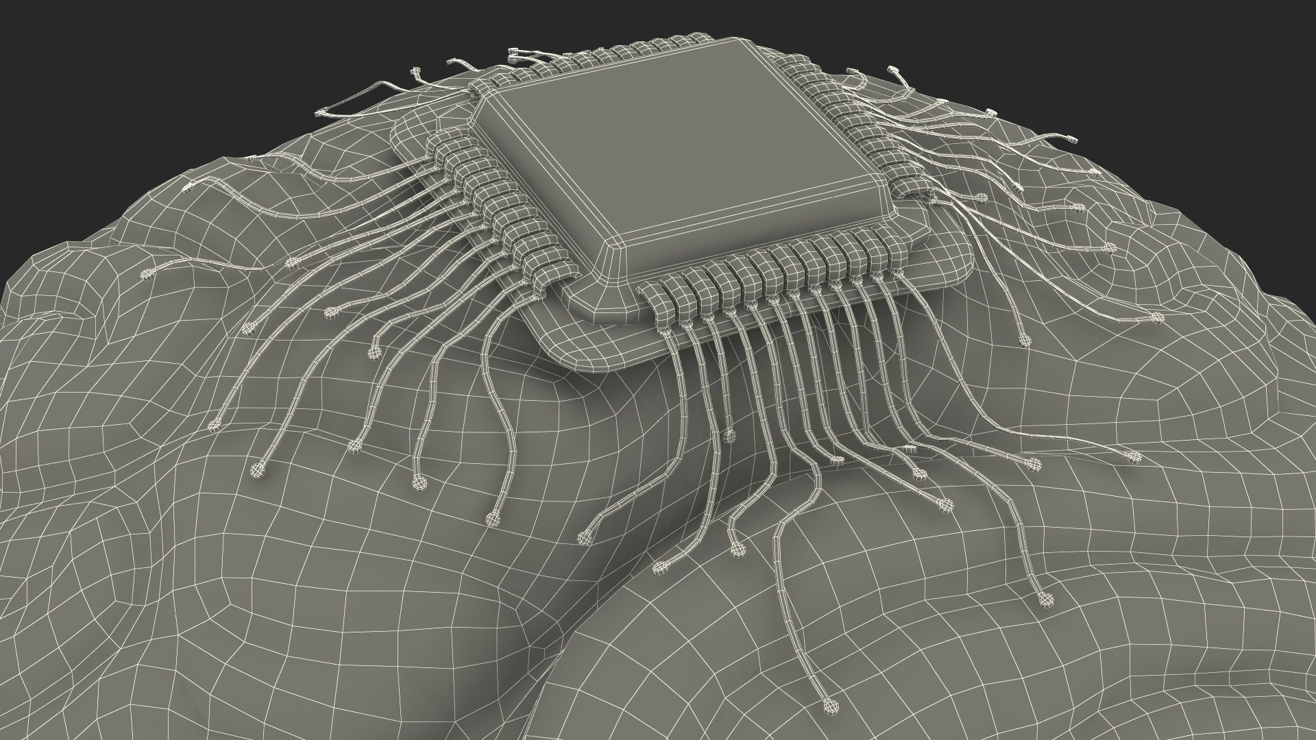 3D Model Human Brain With Microchip Implant With Light - TurboSquid 2270638