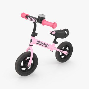 3D pink balance bike