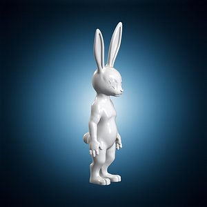 3D Star Eyed Rabbit Character 3D Print Model model