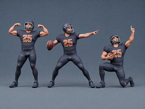 3D model American Football Player - Rigged