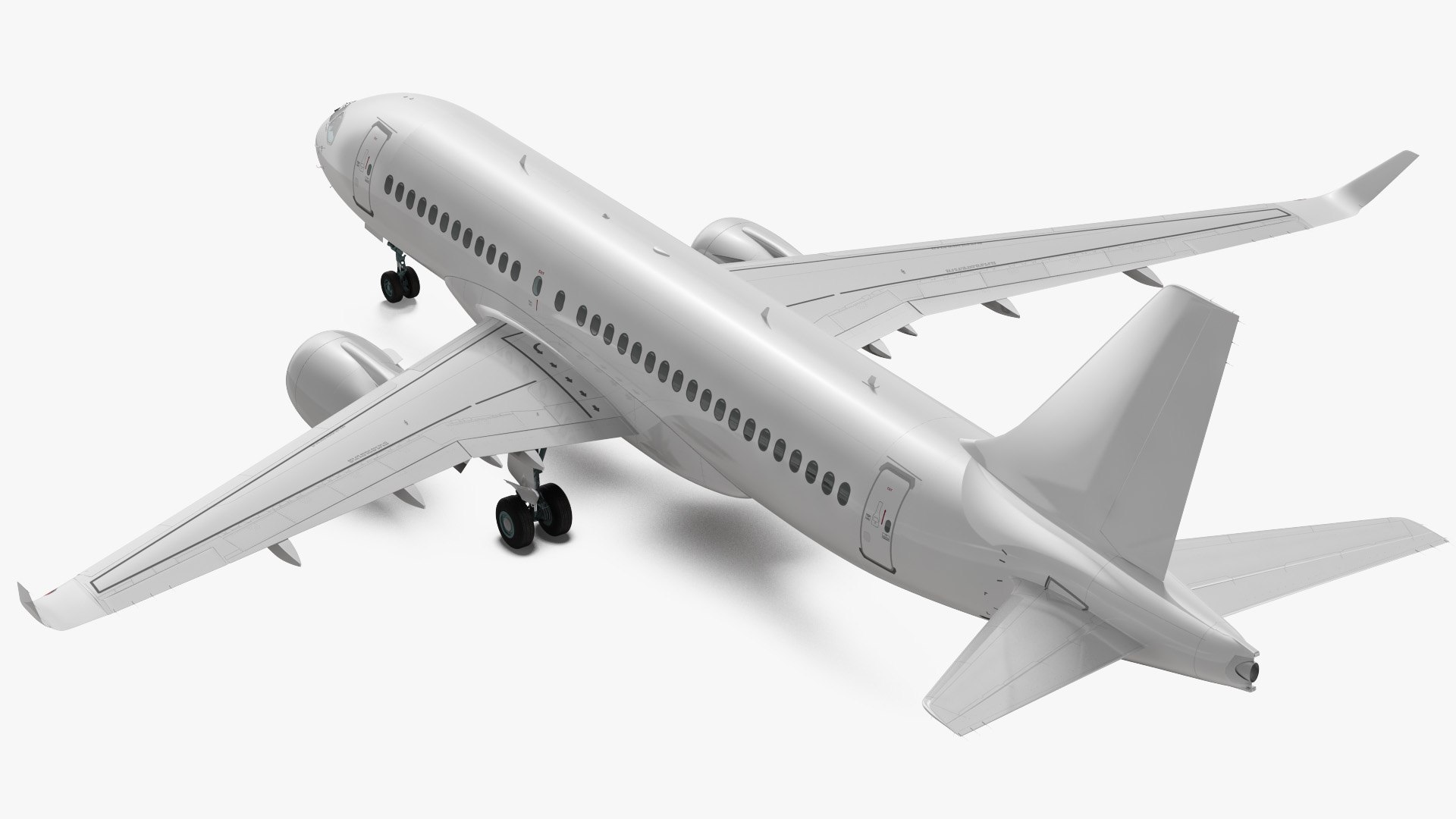 Airbus A220 100 Simple Interior 3D model preview