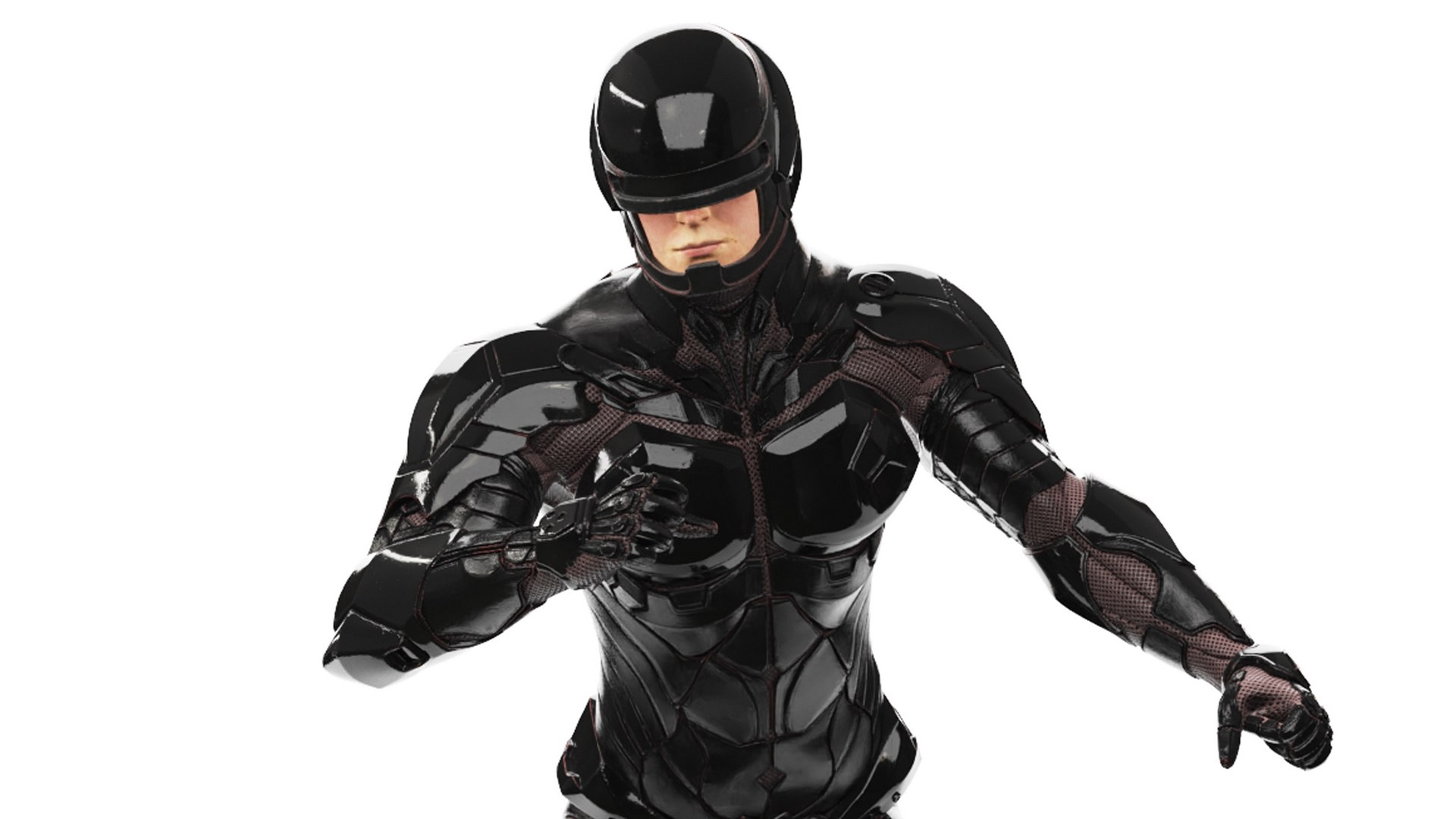 Space Soldier in Black Armor Rigged for Cinema 4D 3D model preview