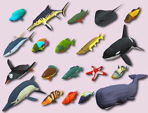 Fish Cartoon Collection Part 03 Animated - Game Ready