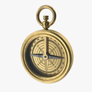 Classic Brass Compass 3D