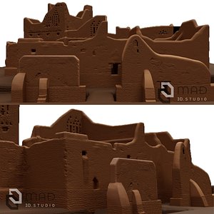 3D model Al-Turaif UNESCO world heritage -DESTROYED Low-poly 3D model