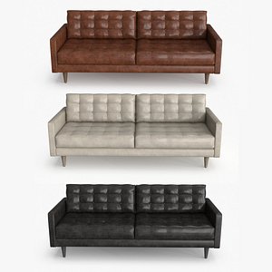 Leather Sofa 3 colors 3D model