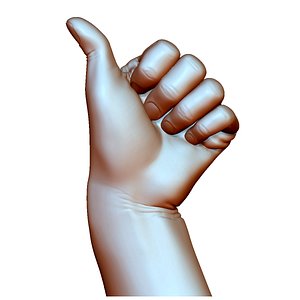 Thumb up hand sign gesture male bended