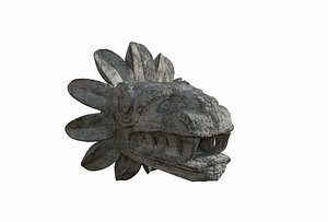 3D quetzalcoatl aztec head model