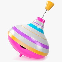 Retro Rotating Top with Handle Pink Gold
