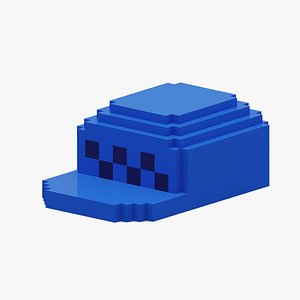 Voxel Blue Hat 3D model