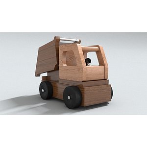 3D laos Wooden Truck Toy model