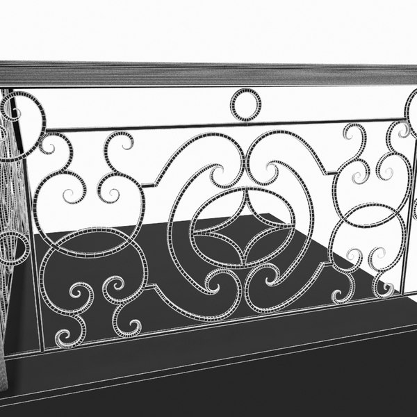 3d wrought iron stair railing