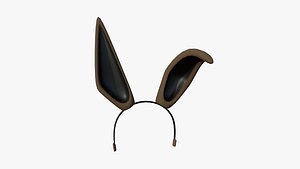 3D Furry Ears Tiara G05 Brown - Headband Character Design