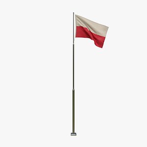 3D Animated  Poland Flag model
