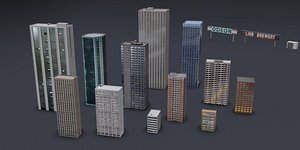 3D City Pack Low-Poly Building Collection Low-poly model