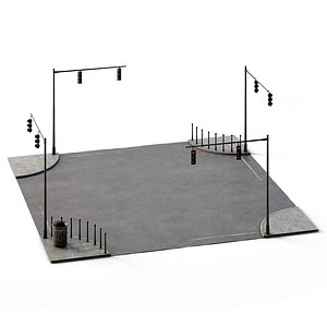 3D X Crossing Set 14m x 14m model