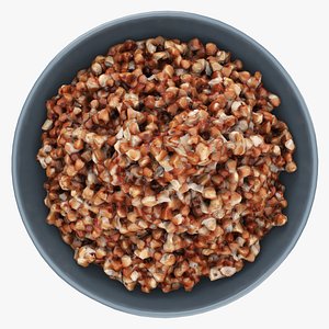 Cooked buckwheat porridge 3D model