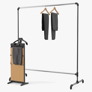 3D Trousers Press and Clothing Rack with Pants