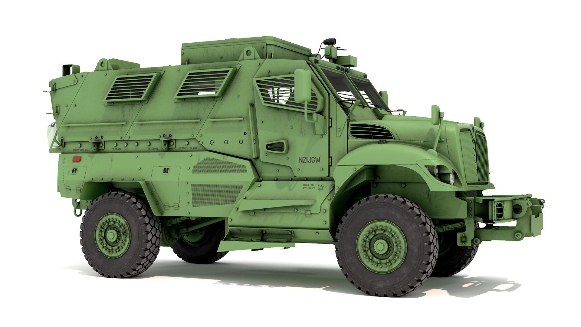 Armored Fighting Vehicle Green 3D model preview