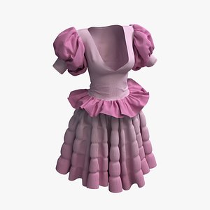 3D women cloth set 003 model