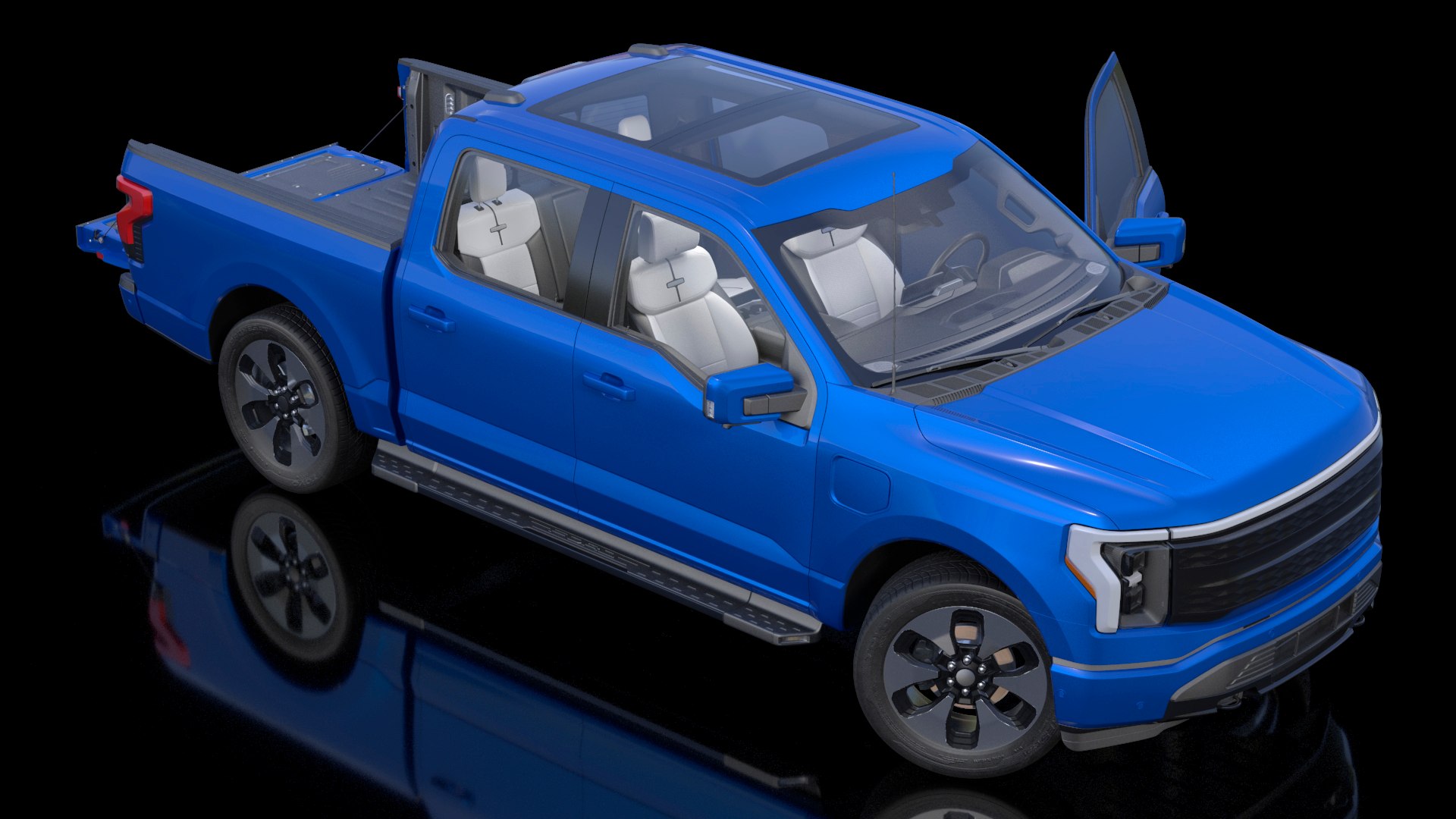 Electric Pickup Truck Rigged1 3D model preview