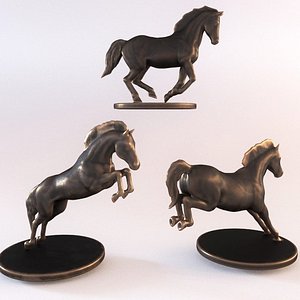 free horse statuette 3d model