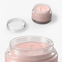 Moisturizing Cream Jar with Cosmetic Cream Open