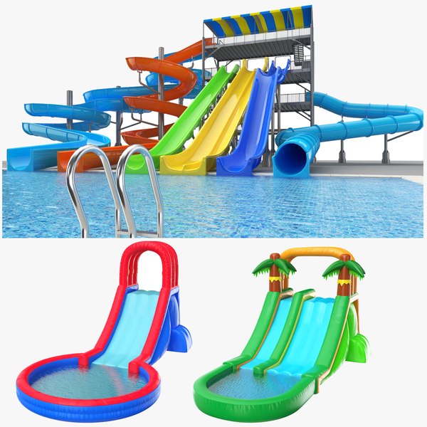 Three Water Slides 3D