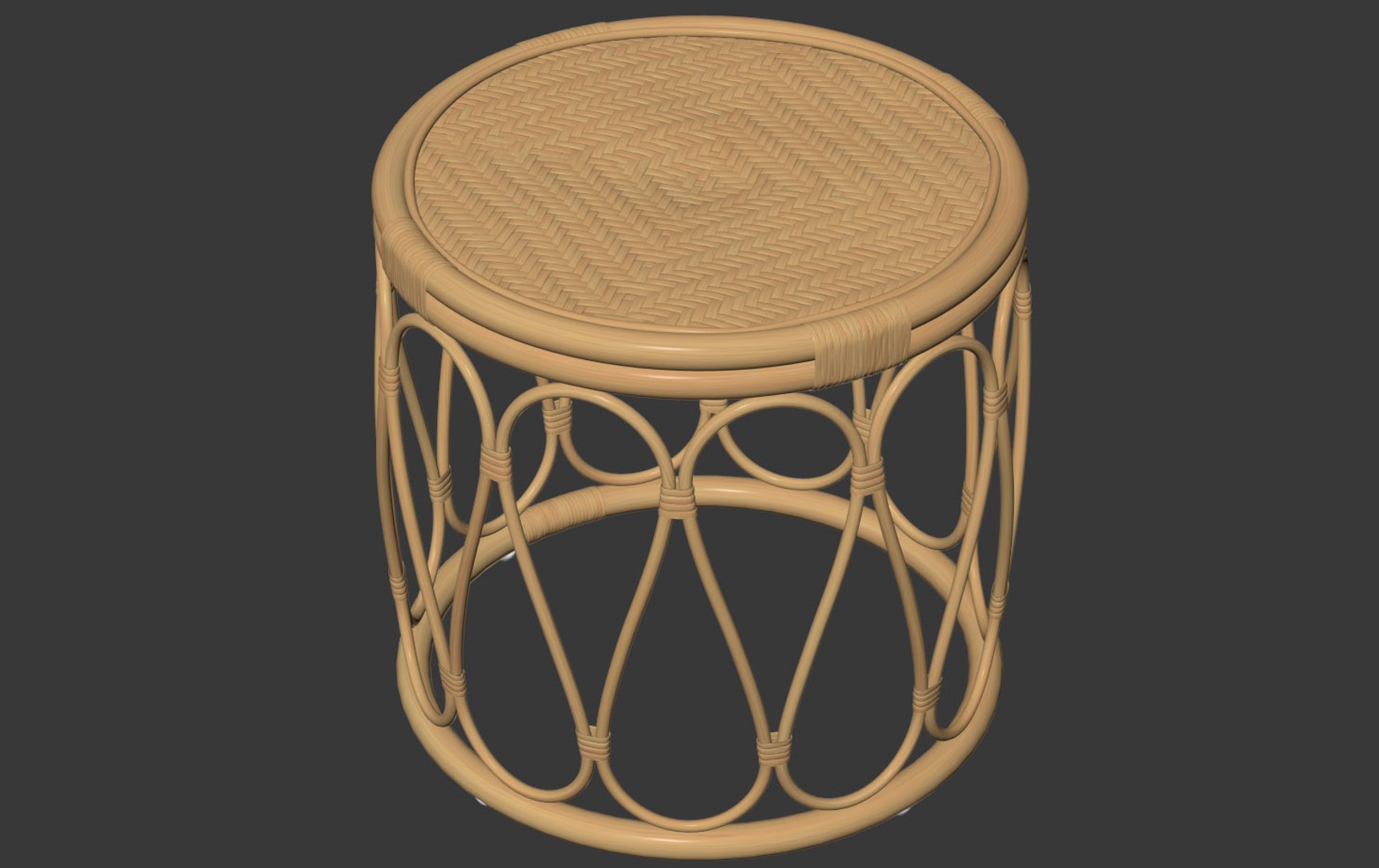 3d Model Rattan Side Table Natural Malu Turbosquid 1952805