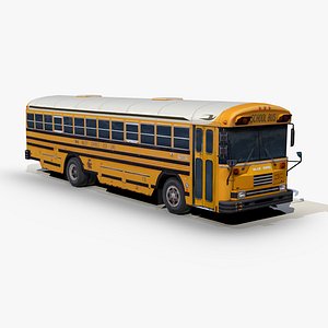 3D blue bird tc2000 school bus