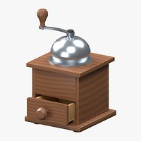 Hand Cranked Wooden Cabinet Coffee Mill with Drawer