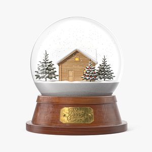3D christmas snowglobe house snowing
