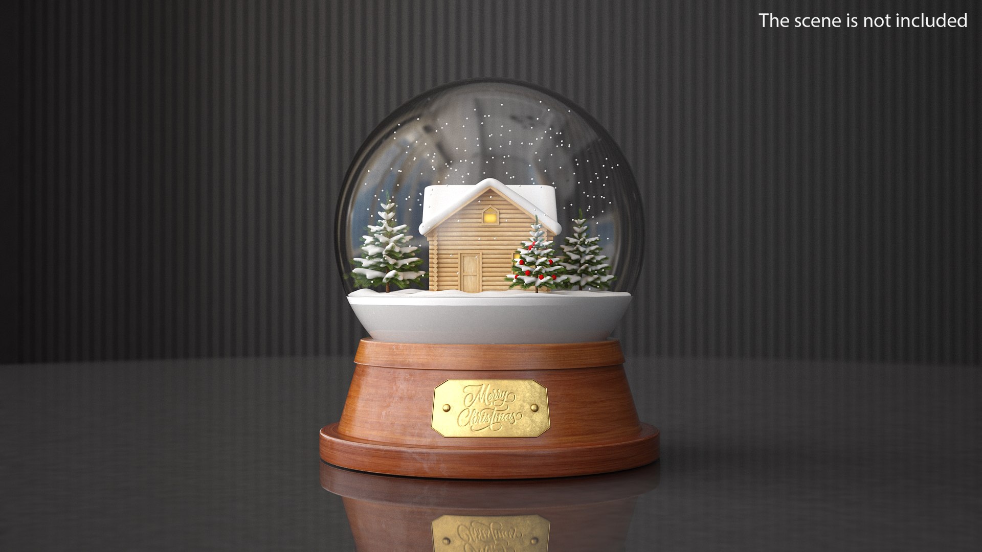 Christmas Snowglobe with House Snowing 3D model preview