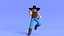 Minimal Cowboy 3D Cartoon Character
