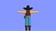 Minimal Cowboy 3D Cartoon Character