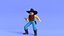Minimal Cowboy 3D Cartoon Character