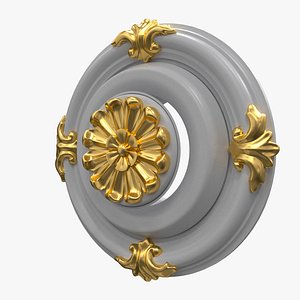 Plaster Ventilation Duct with Ornate Ceiling Rosette 3D Model04