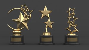 3D model Gold Trophy Cups