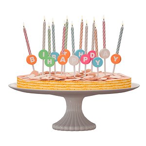 Birthday cake Happy Birthday 3D model
