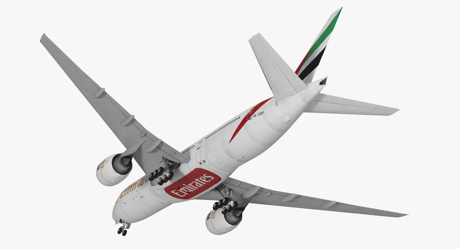 Boeing 777-200 Emirates Airlines 3D Model 3D model preview