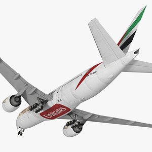 3d model of boeing 777-200 emirates airlines